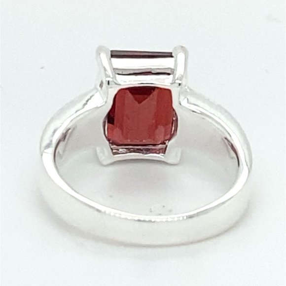 Pyrope 3.50ct Platinum Solid Silver Ring - Picture 5 of 7